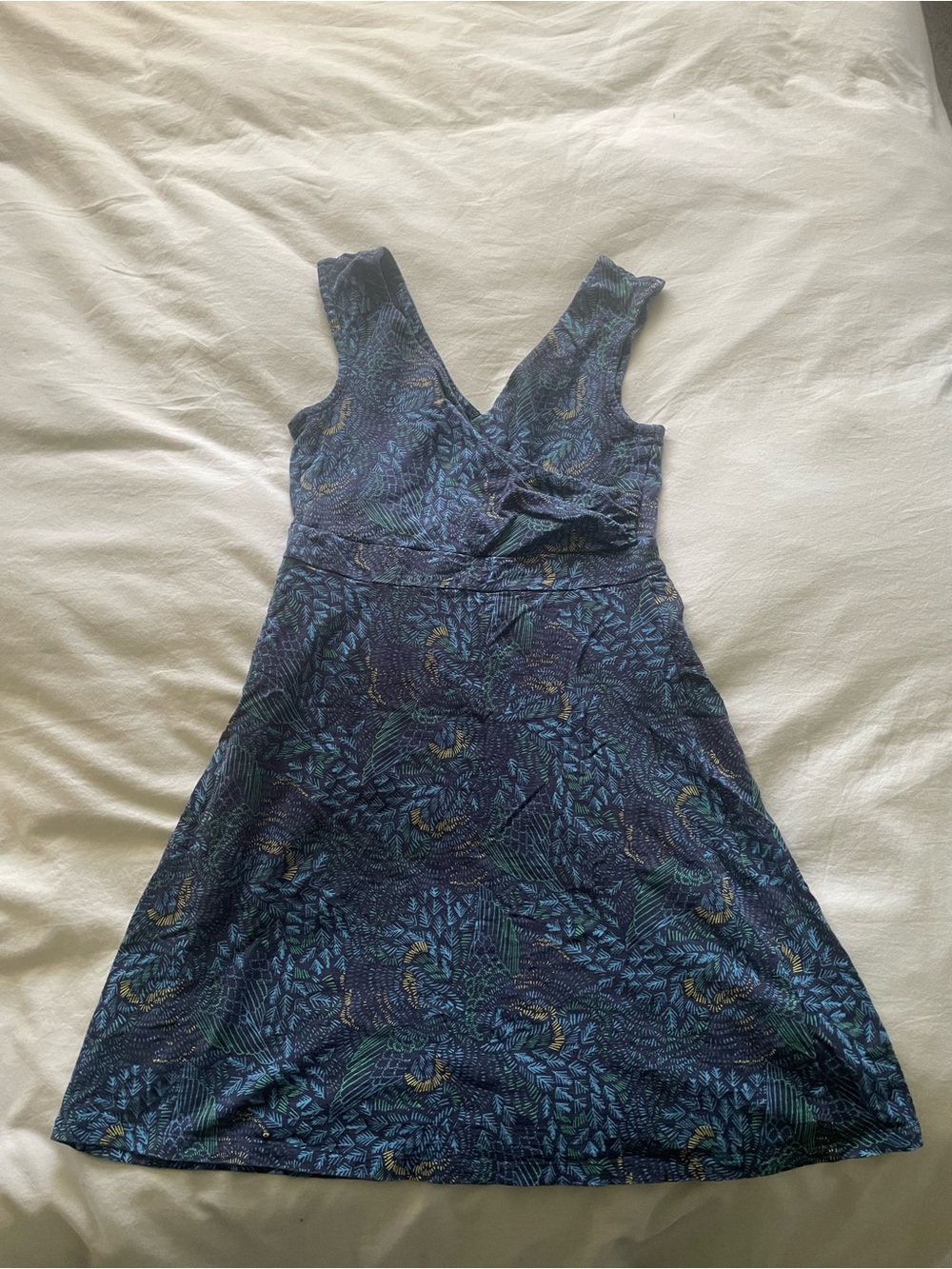 Patagonia Blue Floral-Print Midi Dress